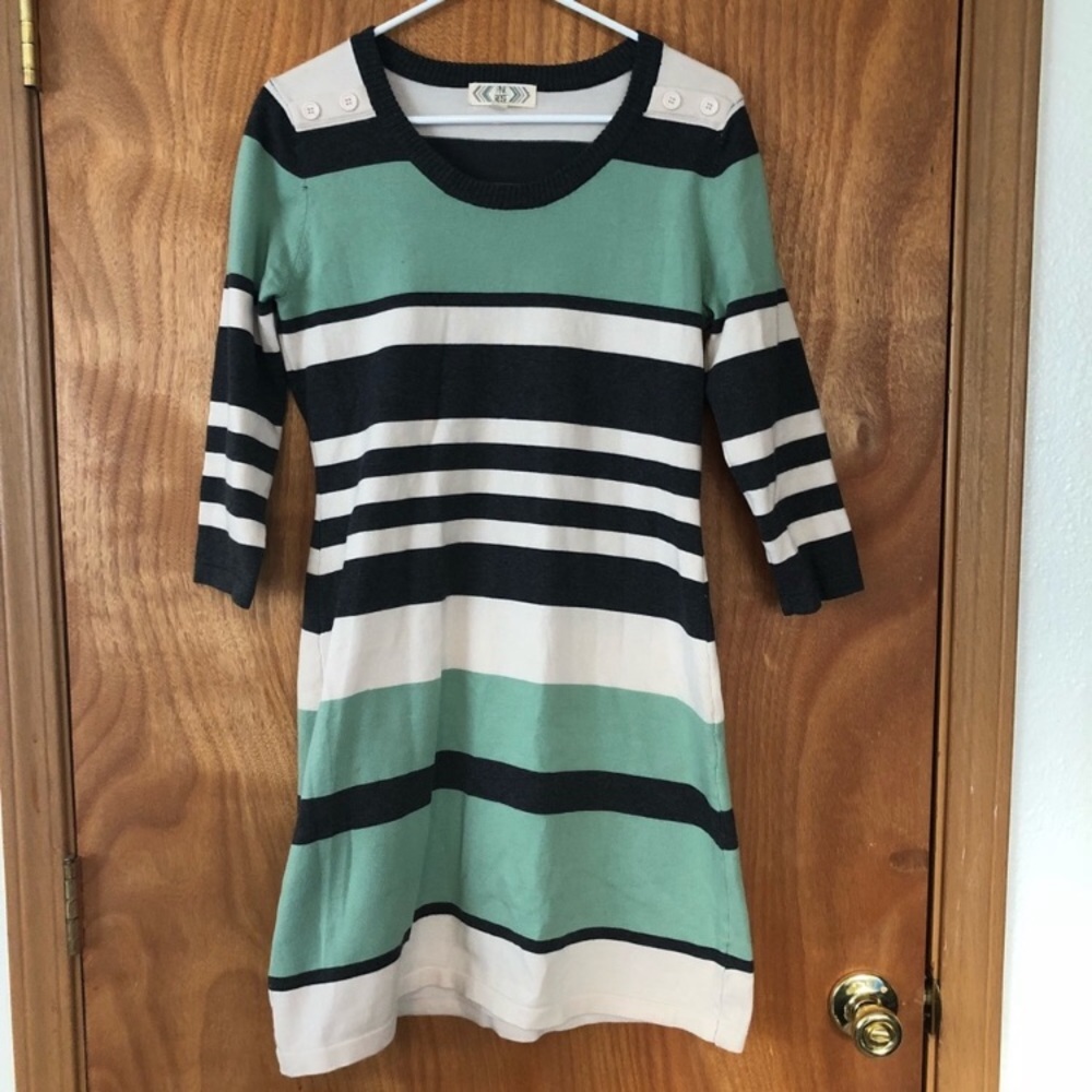 • 2/$10 • Pink Rose Striped Knit Dress